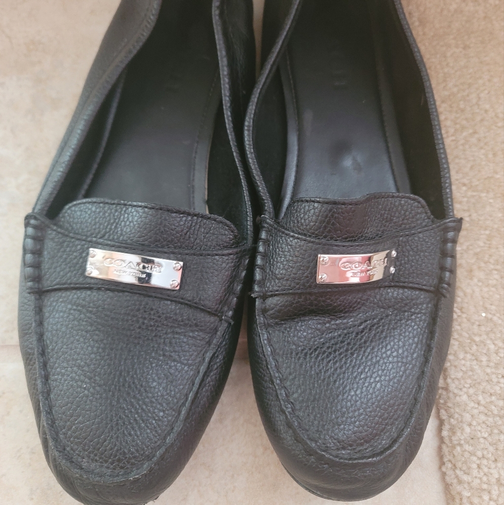 Coach black flats size 10